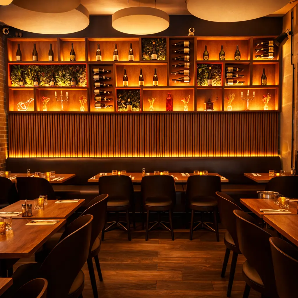 Intérieur du restaurant La Belle Quille à l’ambiance chaleureuse